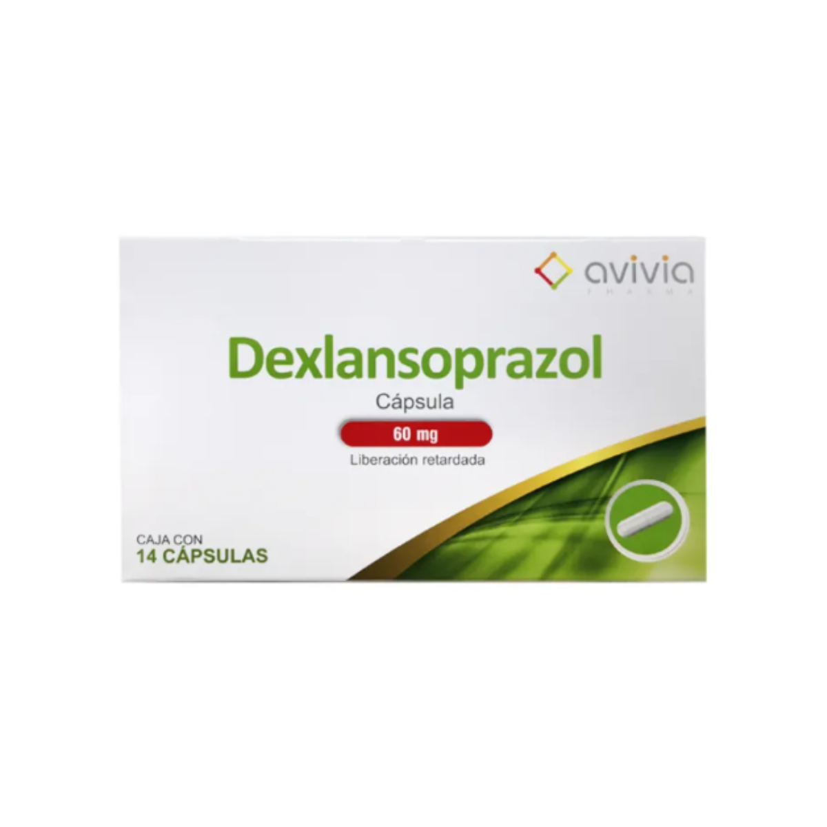 DEXLANSOPRAZOL. 60 MG. LIBERACION RETARDADA. CAJA CON 14 CAPSULAS.