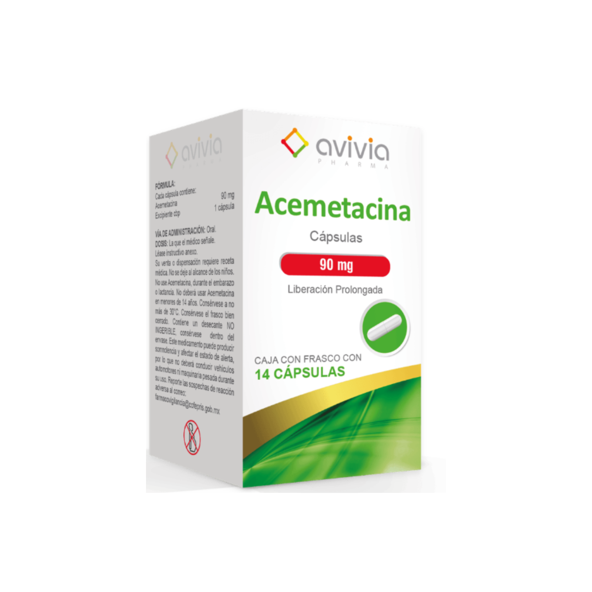 ACEMETACINA 90 MG. LIBERACION PROLONGADA. CAJA CON 14 CÁPSULAS