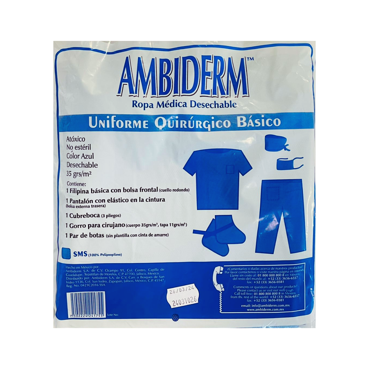 UNIFORME AMBIDERM QUIRÚRGICO BÁSICO