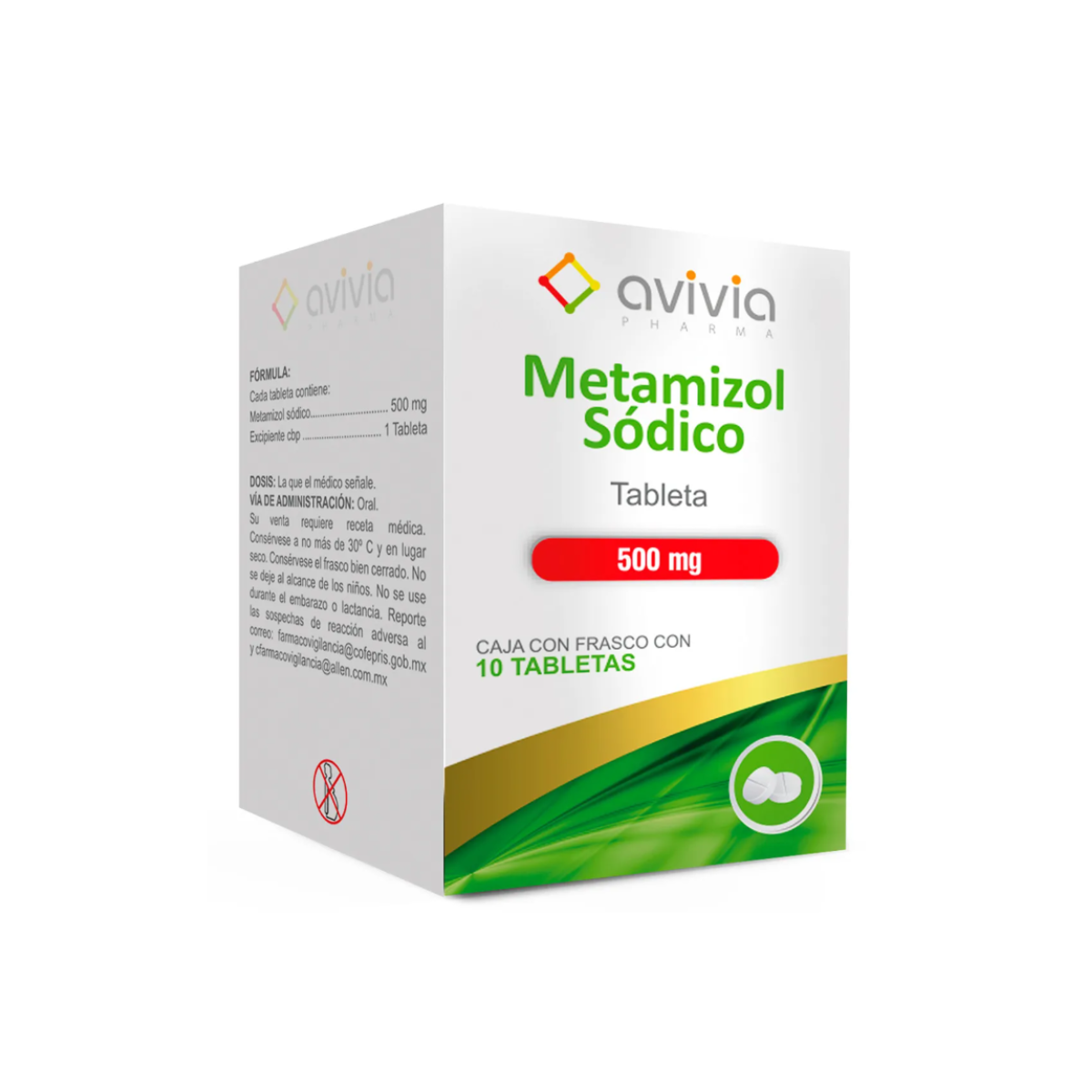 METAMIZOL SÓDICO 500 MG. FRASCO CON 10 TABLETAS