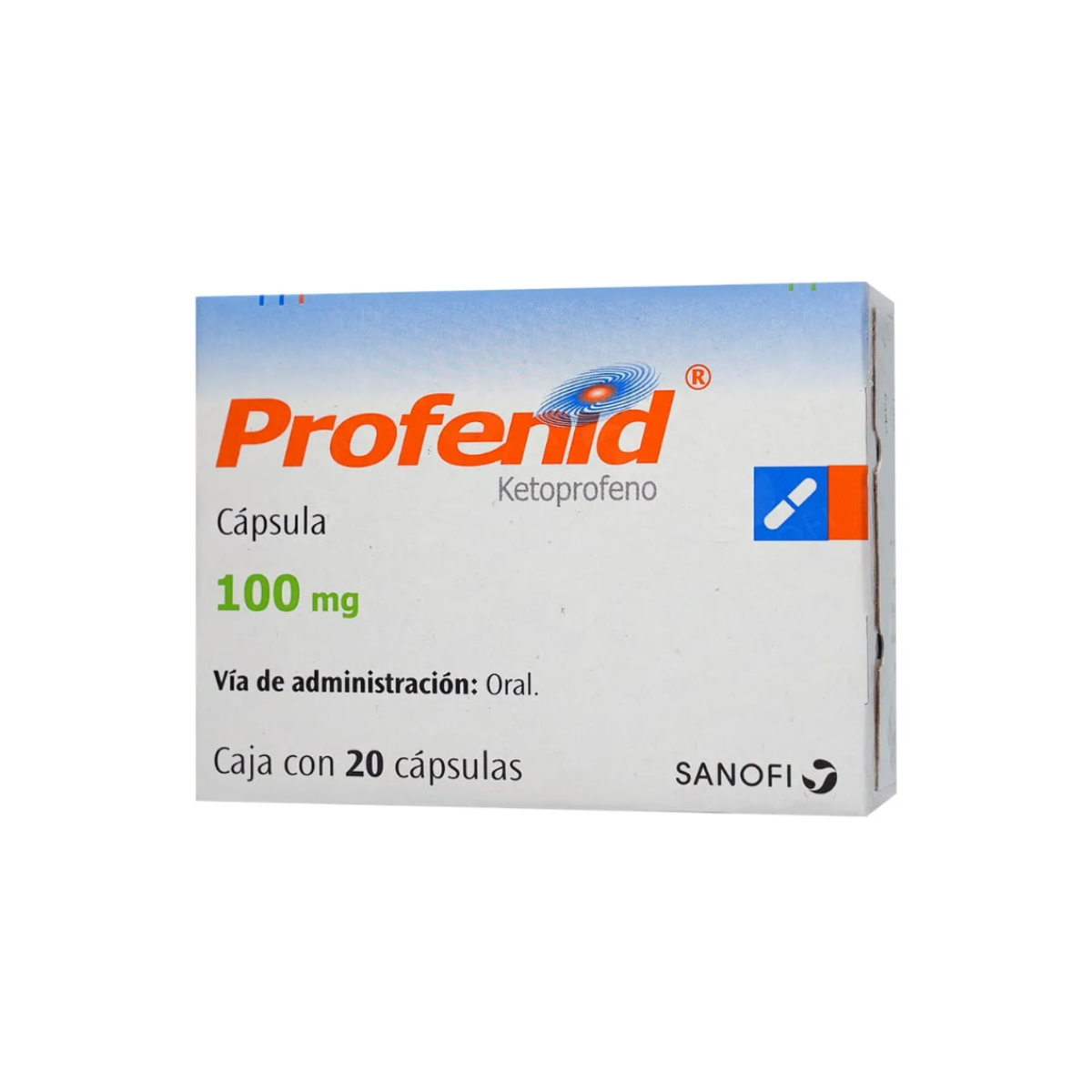 PROFENID. KETOPROFENO 100 MG. CAJA CON 20 CÁPSULAS – Zafir Medical Center
