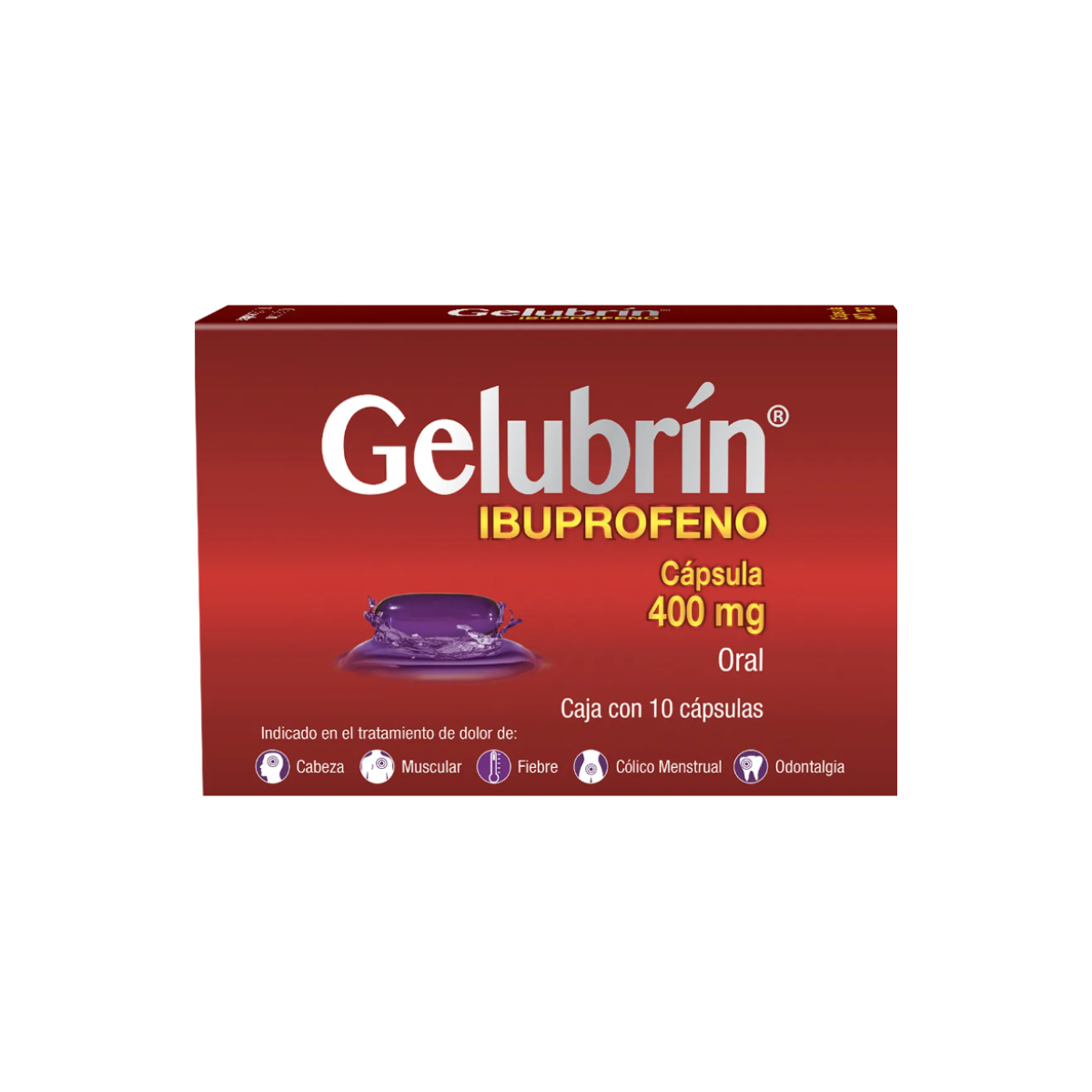 GELUBRÍN. IBUPROFENO 400 MG. CAJA CON 10 CÁPSULAS