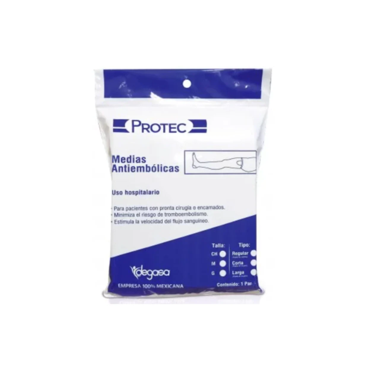 MEDIAS ANTIEMBÓLICAS. TALLA CH/LARGA. PROTEC