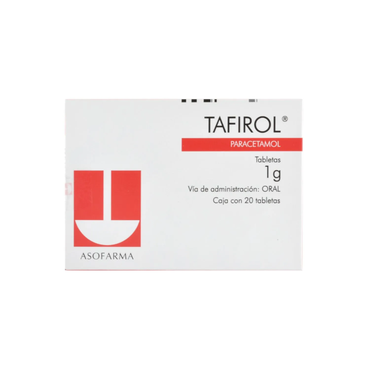 TAFIROL. PARACETAMOL 1 G. CAJA CON 20 TABLETAS