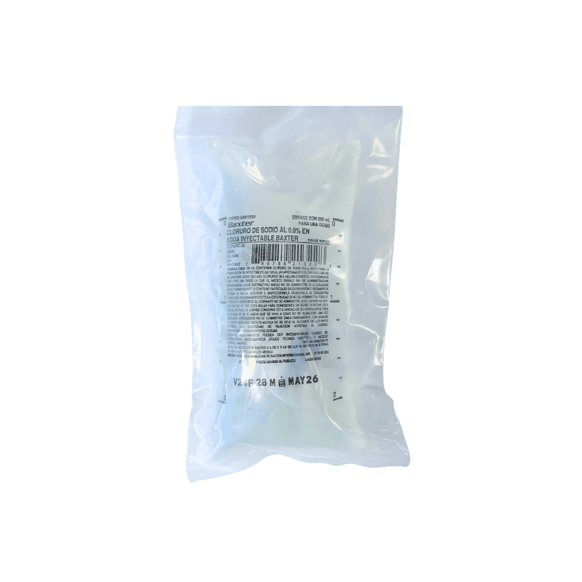 CLORURO DE SODIO 0.9% EN AGUA INYECTABLE 250 ML. (BAXTER)