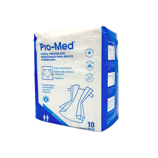 PAÑAL/CUBRECAMA ADULTO. PROMED. PAQUETE CON 10 PIEZAS