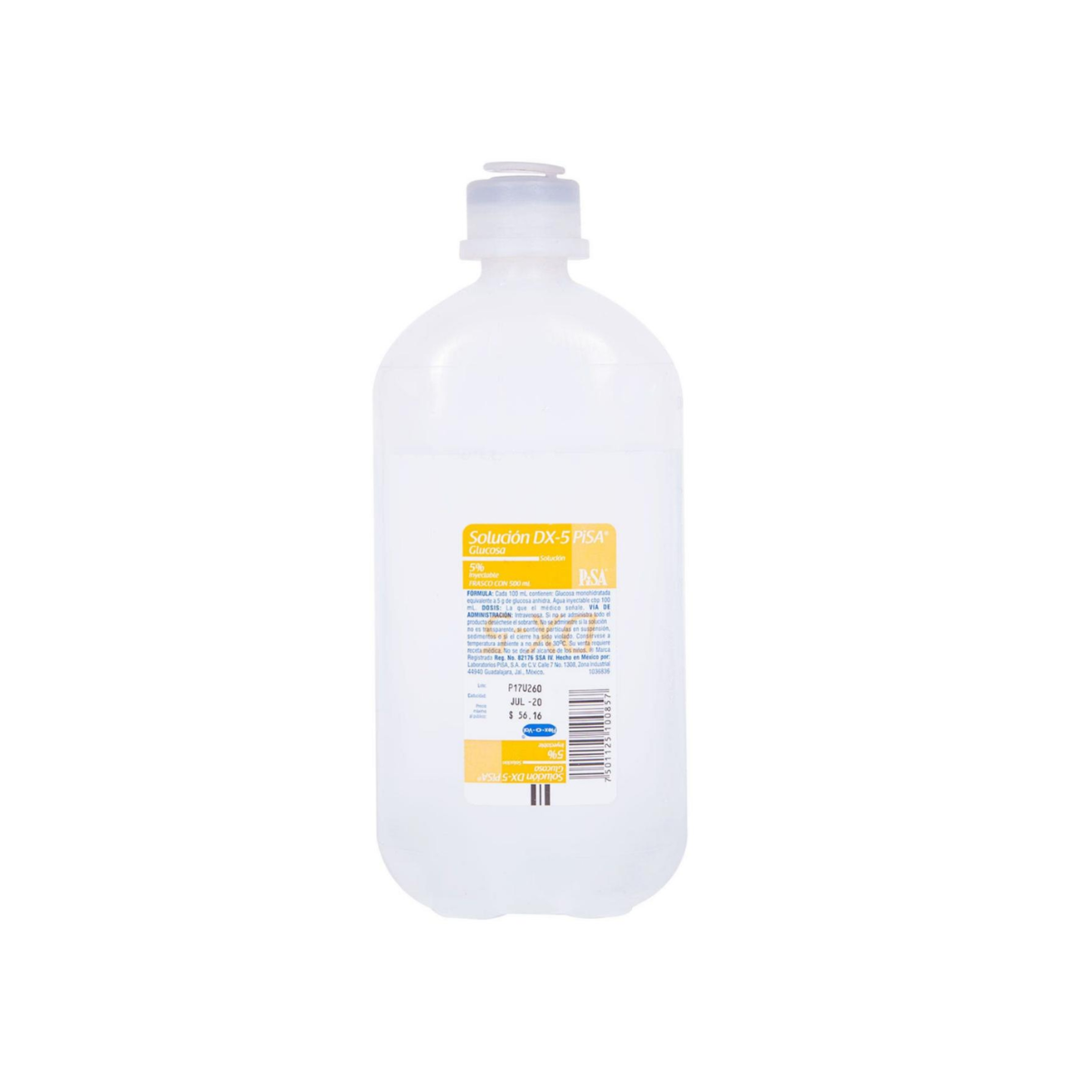 GLUCOSA 5% 500 ML. (PISA)