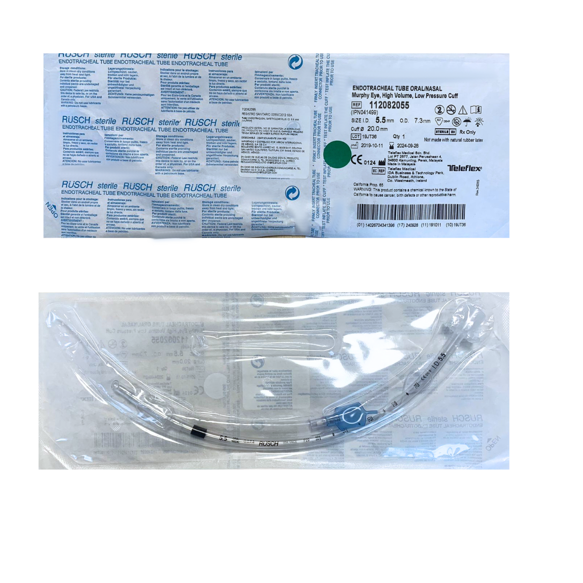 TUBO ENDOTRAQUEAL RUSCH CON GLOBO 5.5 MM