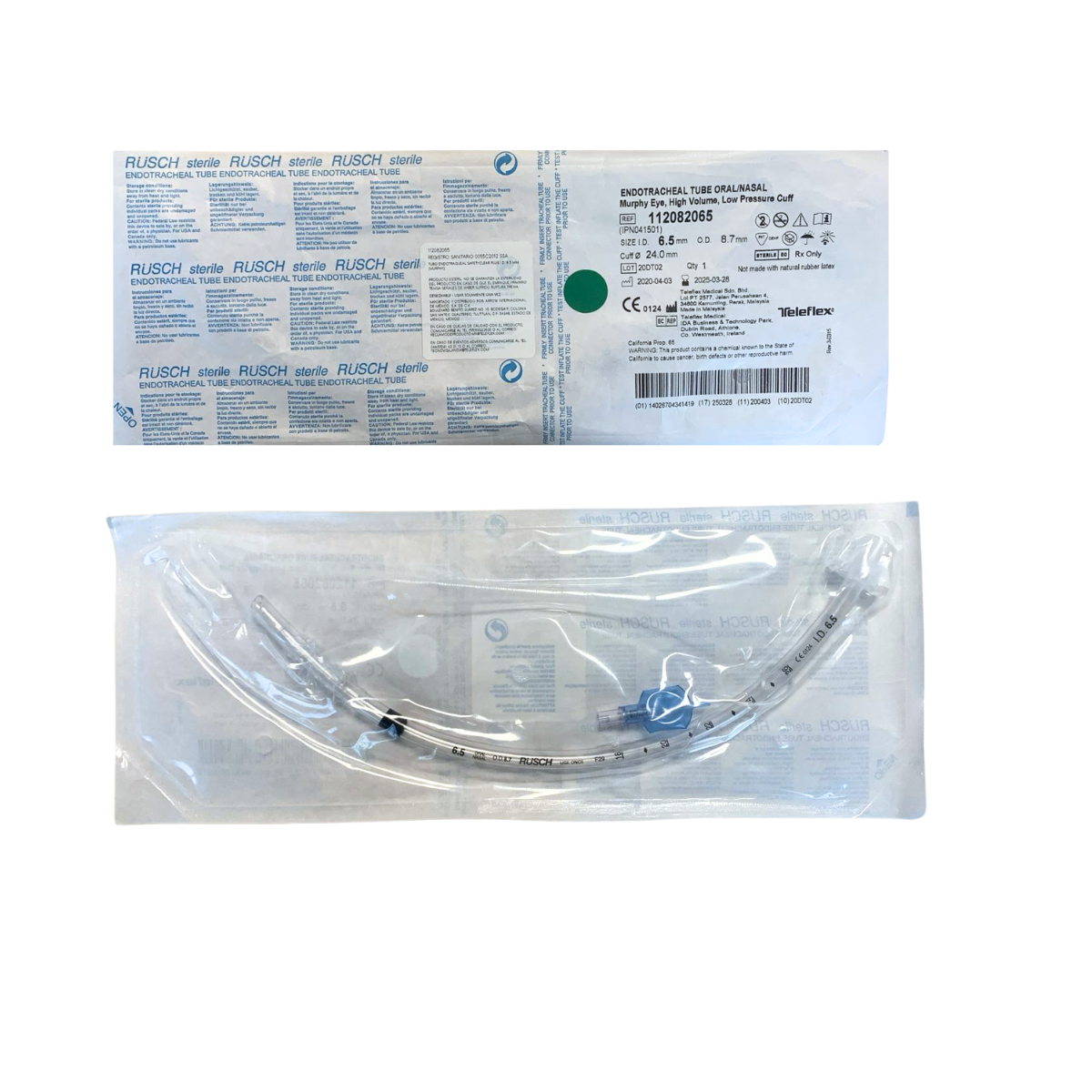 TUBO ENDOTRAQUEAL RUSCH CON GLOBO 6.5 MM