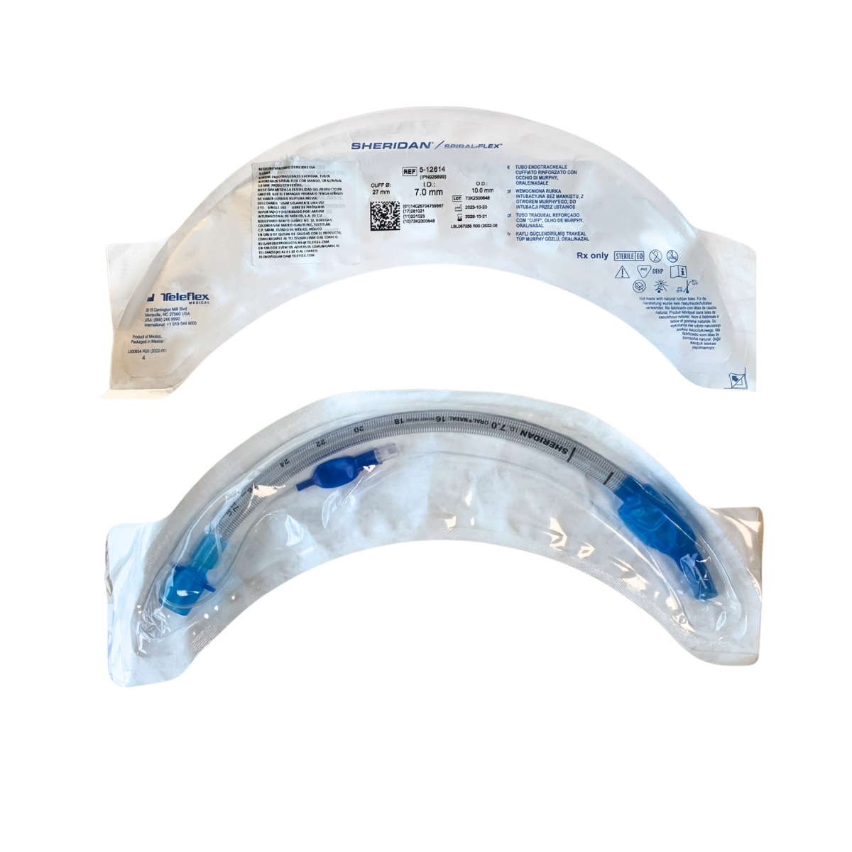 TUBO ENDOTRAQUEAL HUDSON REFORZADO Y GLOBO 7.0 MM