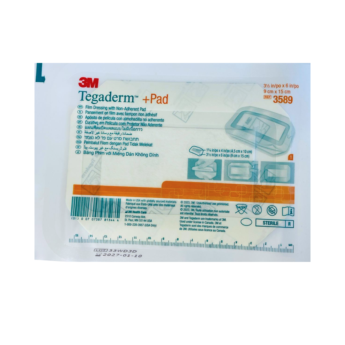 TEGADERM+PAD (3M) 9X15CM / CONTIENE 10 PIEZAS