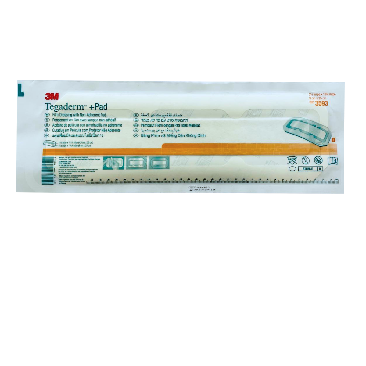 TEGADERM (3M)+PAD 9X35 CM / CONTIENE 10 PIEZAS