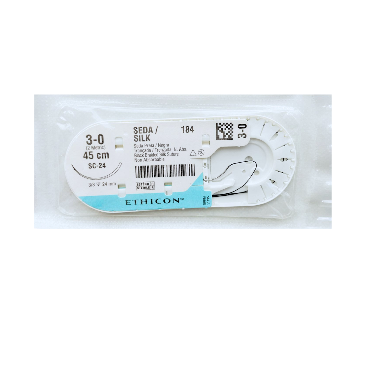 SEDA 3-0 SC-24 ETHICON AGUJA CORTANTE 24MM-45CM 3/8)