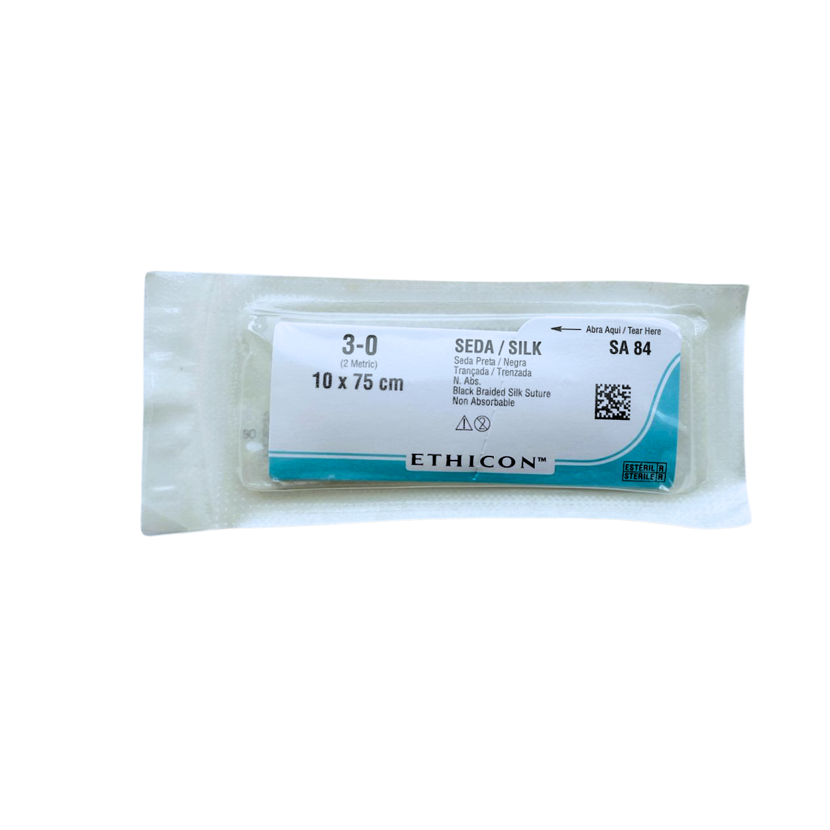 SEDA-SILK 3-0 ETHICON (SUTUPAK 10X75CM 2 M) . (24 PIEZAS)