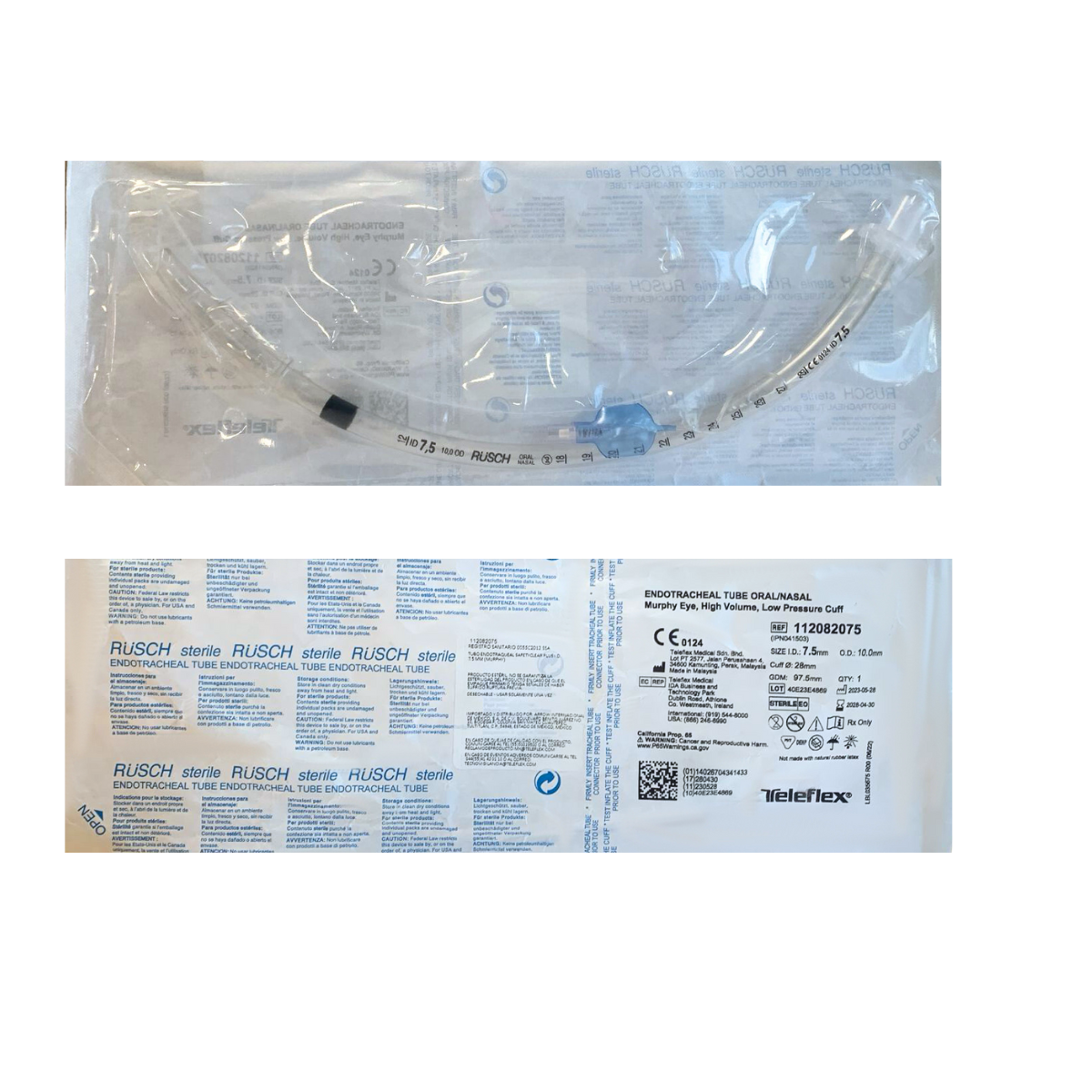 TUBO ENDOTRAQUEAL RUSCH CON GLOBO 7.5 MM