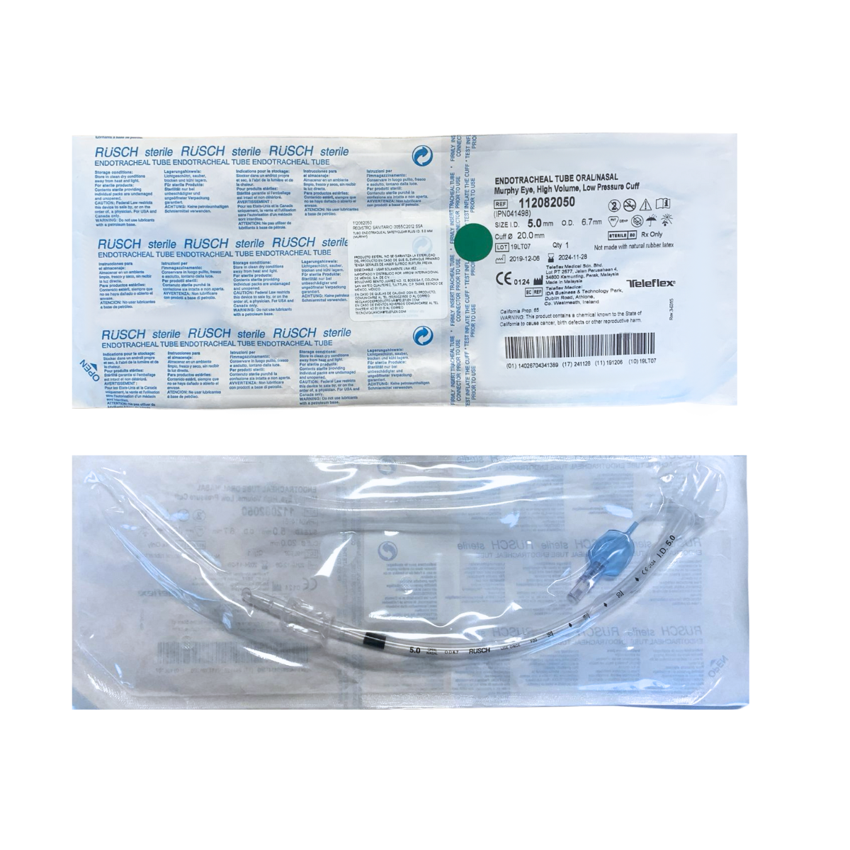TUBO ENDOTRAQUEAL RUSCH CON GLOBO 5.0 MM