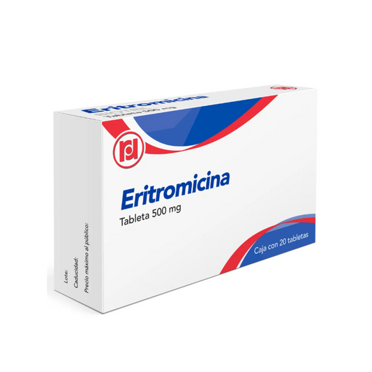 ERITROMICINA 500 MG. 20 TABLETAS
