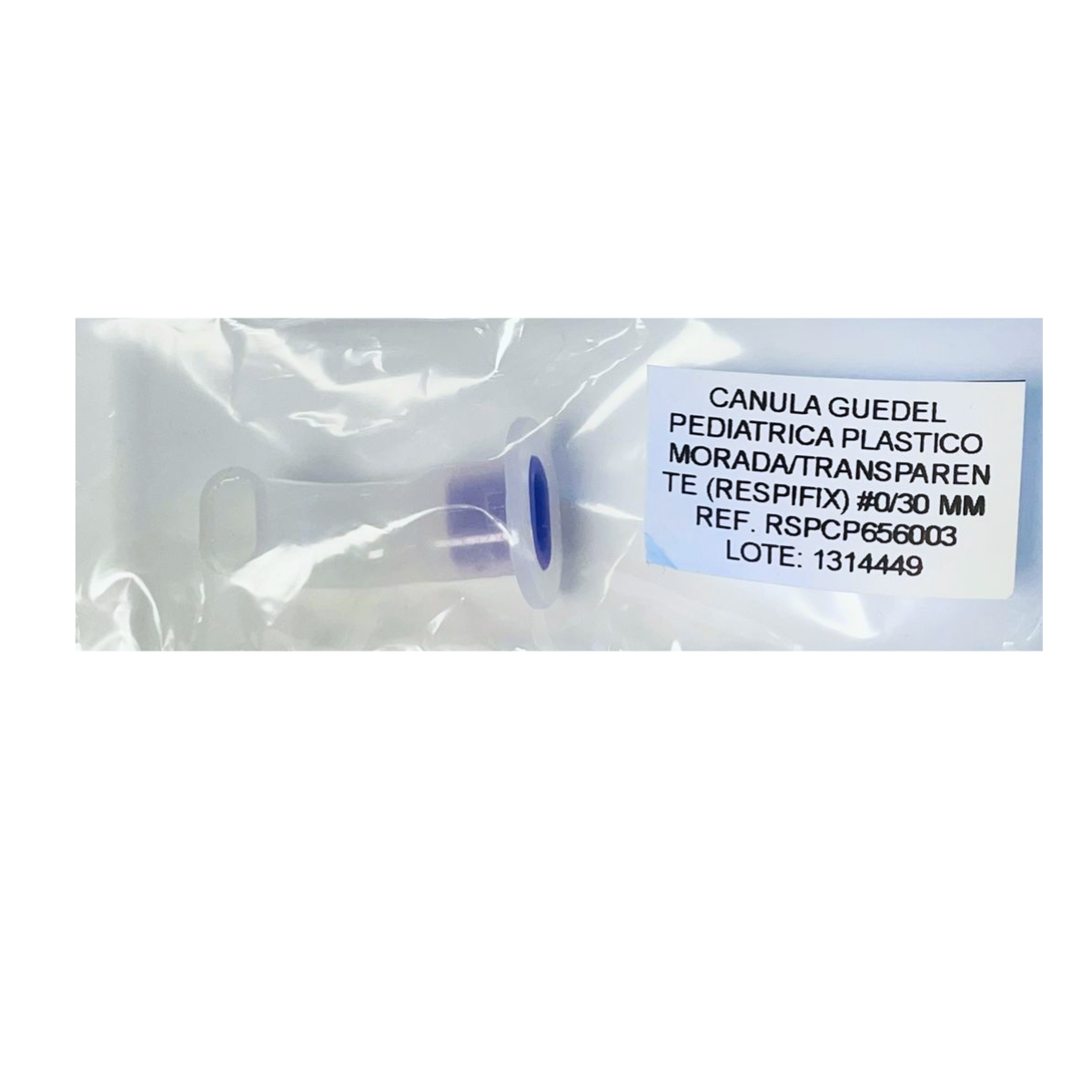 CANULA GUEDEL PEDIATRICA PLASTICO MORADA/TRANSPARENTE  #0/30 MM. RESPIFIX
