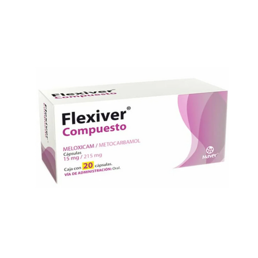 FLEXIVER. MELOXICAM/METOCARBAMOL 15/215MG. 20 CÁPSULAS. MAVER