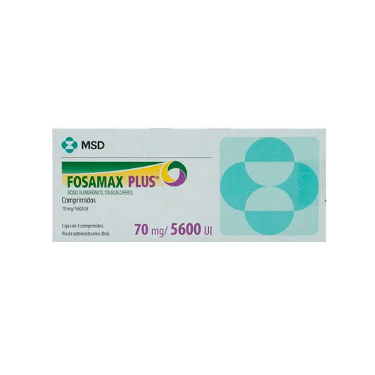 FOSAMAX PLUS 70MG/5600UI. 4 COMPRIMIDOS