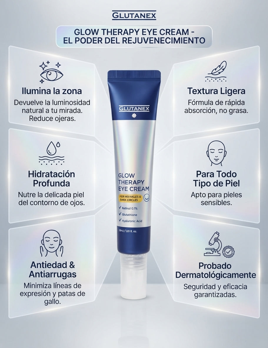 Contorno De Ojos Glutanex Glow Therapy 30ml Antiarrugas