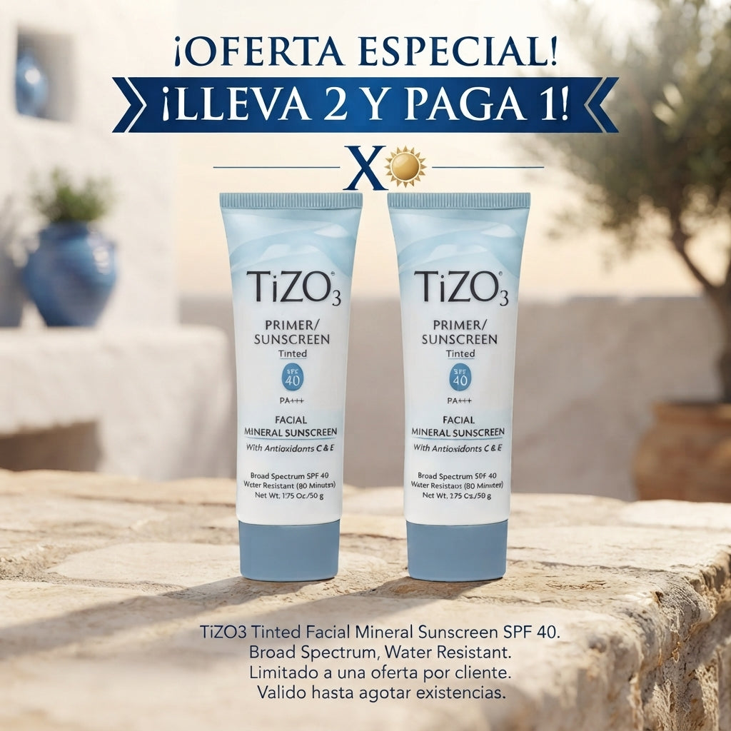 ¡Oferta Especial Limitada! 2x1 en TiZO3 Facial Mineral Sunscreen