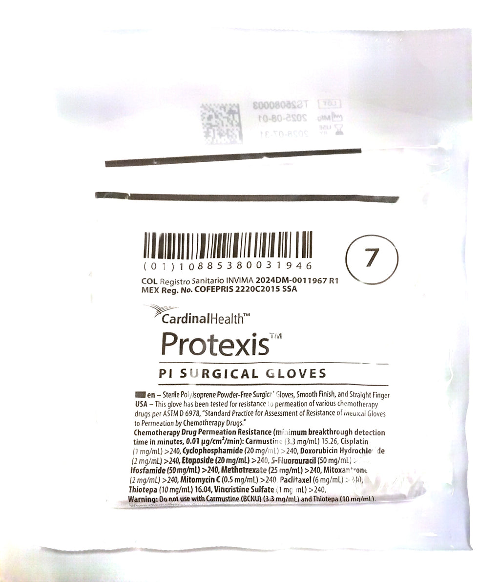GUANTES SIN LATEX POLIISOPRENO #7 PROTEXIS PI SURGICAL (CARDINAL HEALTH) / CONTIENE 5 PARES