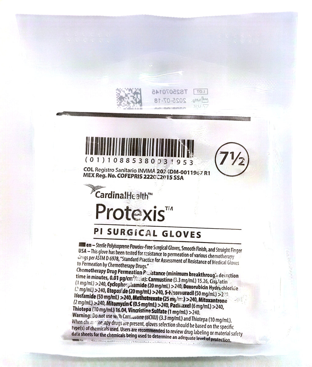 GUANTES SIN LATEX POLIISOPRENO #7.5 PROTEXIS PI SURGICAL (CARDINAL HEALTH) / CONTIENE 5 PARES