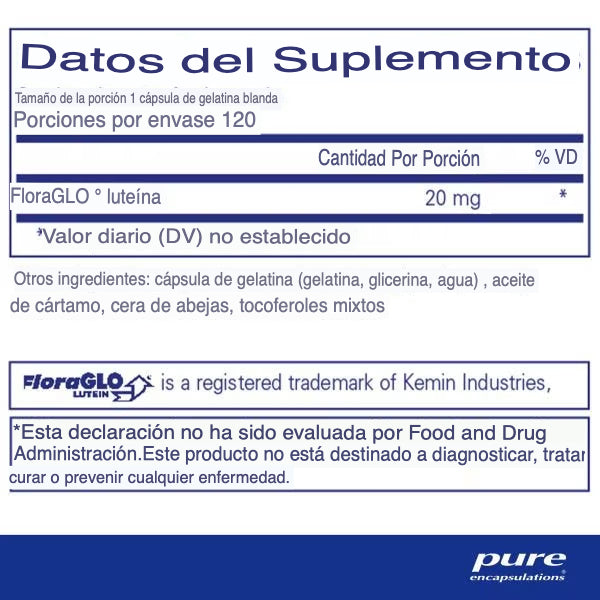 Pure encapsulations Lutein 20 MG 60 capsulas