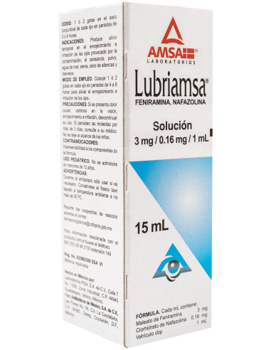 LUBRIAMSA (FENIRAMINA 3 MG, NAFAZOLINA 0.16 MG)