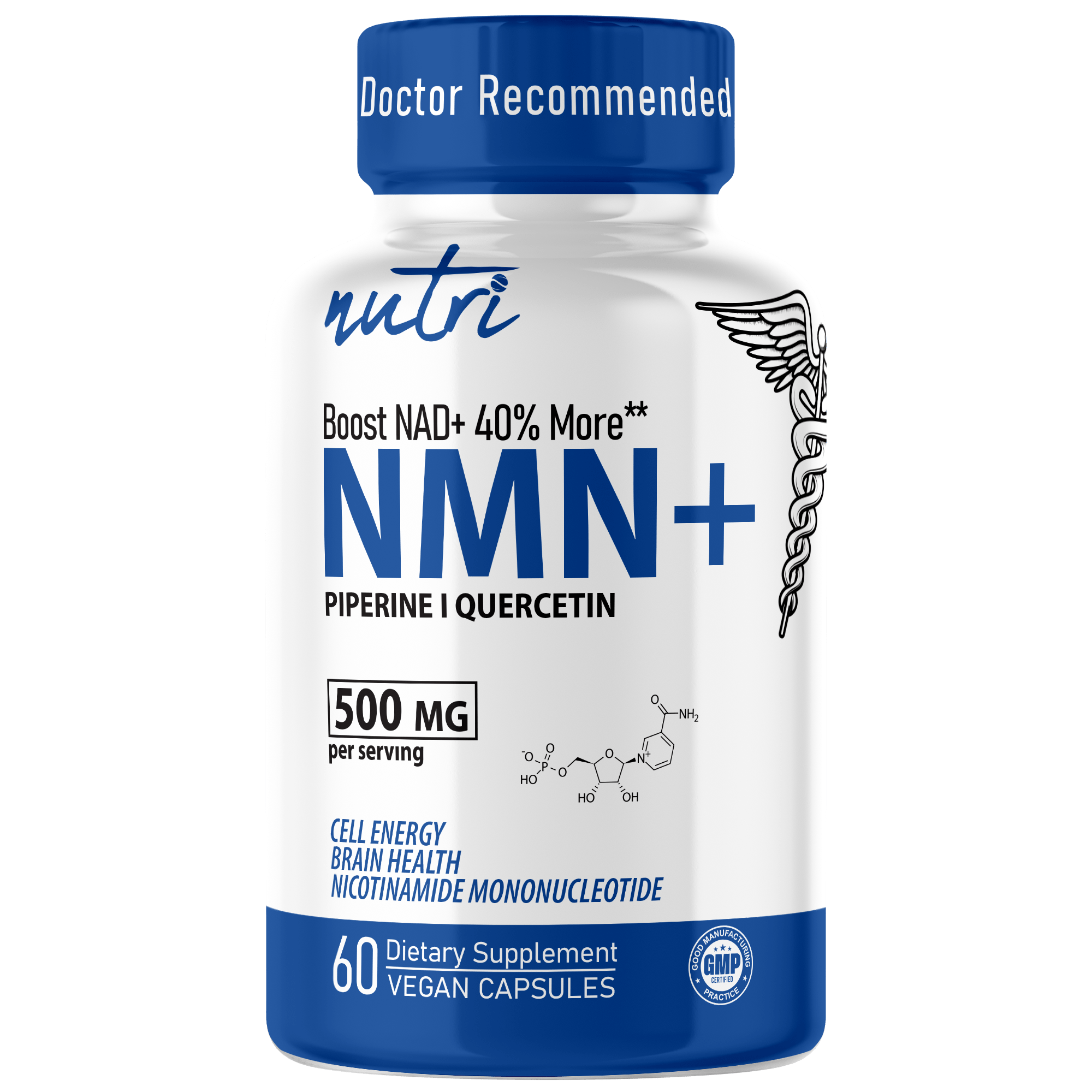 Suplemento NMN de 1000 mg NAD 60 caps.