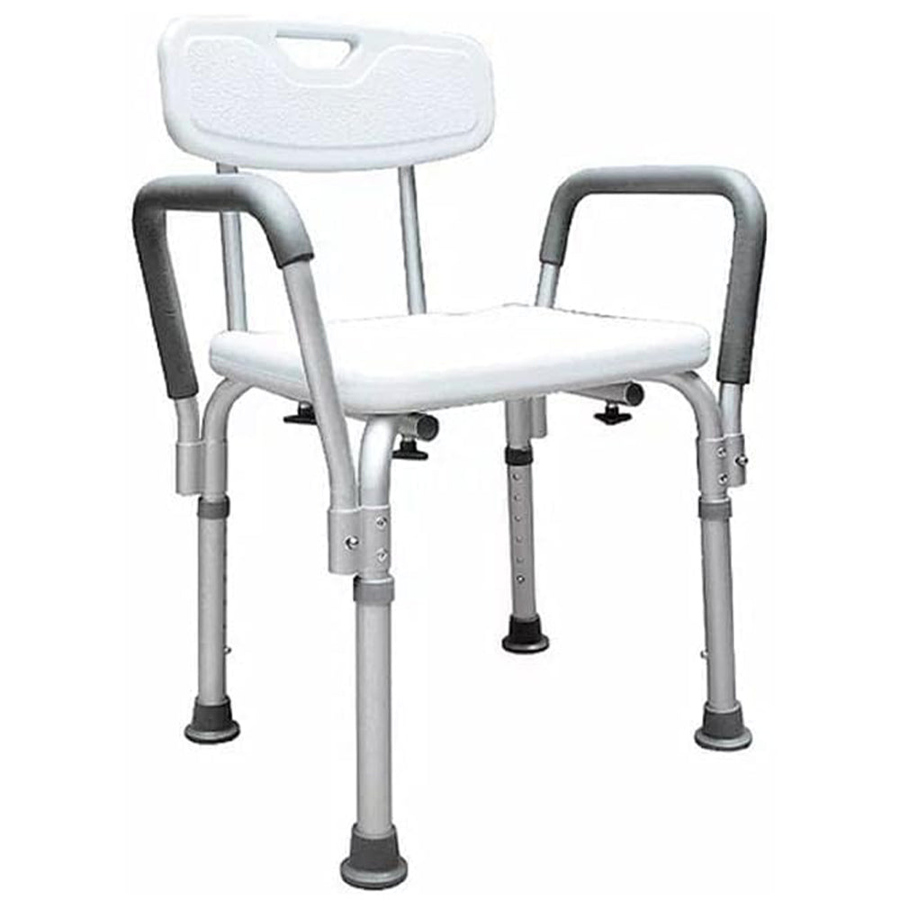 SILLA PARA DUCHA CON RESPALDO Y DESCANSABRAZOS