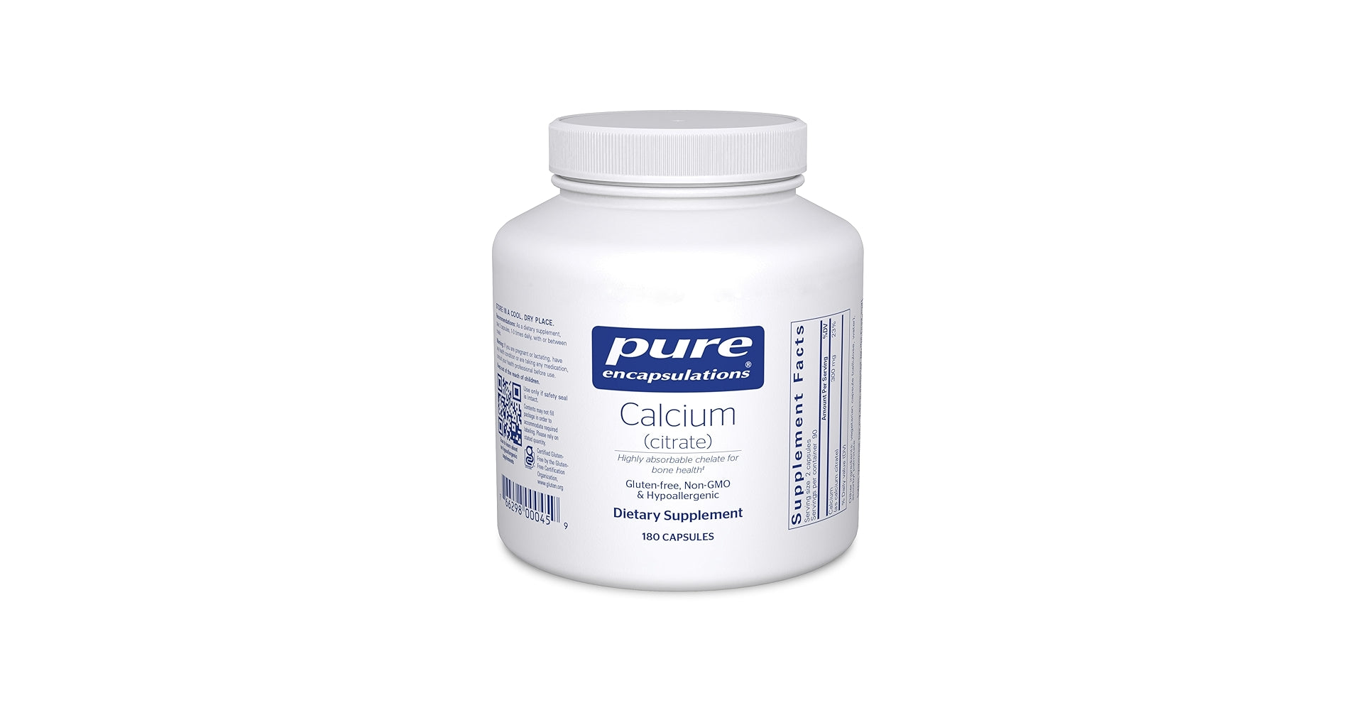 Pure Encapsulations Calcium (Citrate) 180 Cápsulas