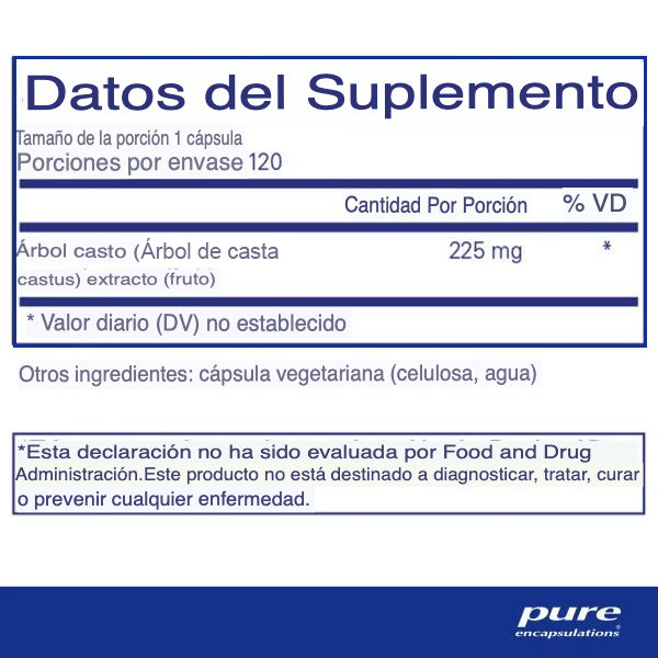 Pure Encapsulations Chaste Tree (vitex) 60 cápsulas.
