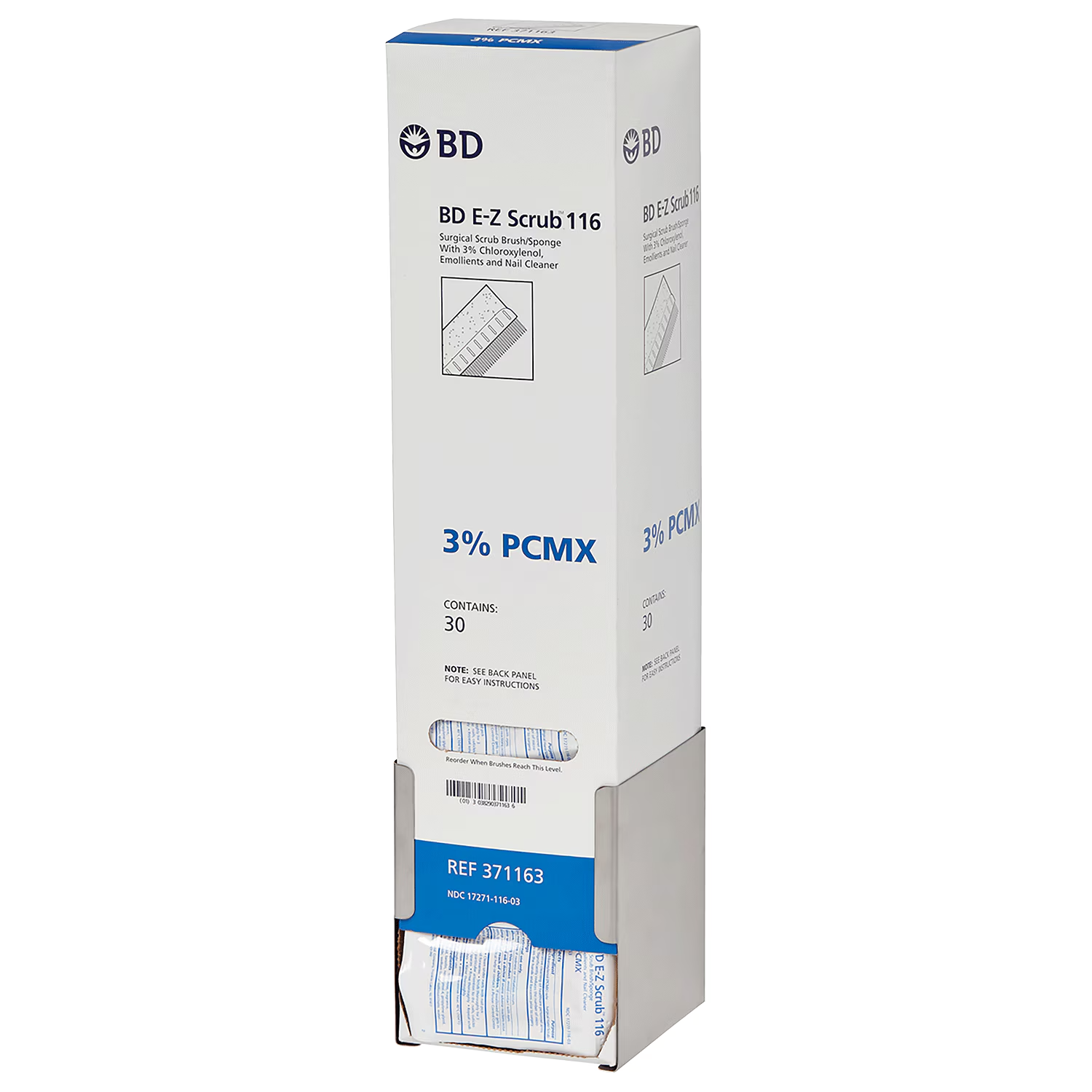 CEPILLO BD CON JABON 3% PCMX / CONTIENE 30 PIEZAS