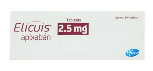 ELICUIS APIXABÁN 2.5 MG 20 TABLETAS