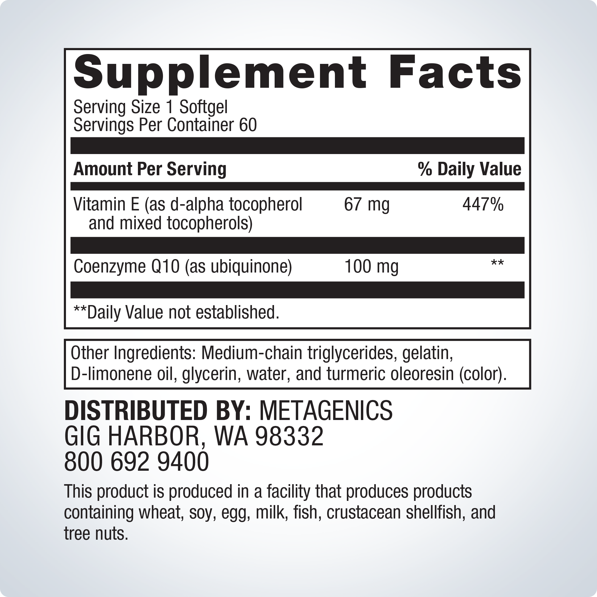 Metagenics CoQ10St-100 60 Cápsulas