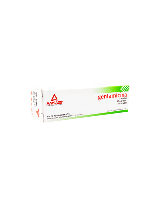 GENTAMICINA AMSA LABORATORIOS SOLUCIÓN INYECTABLE -  80 MG/ 2ML