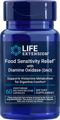 Life Extension Food Sensitivity Relief with Diamine Oxidase (DAO) | Suplemento Alimenticio Digestivo