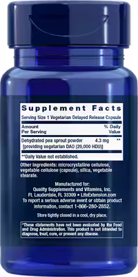 Life Extension Food Sensitivity Relief with Diamine Oxidase (DAO) | Suplemento Alimenticio Digestivo