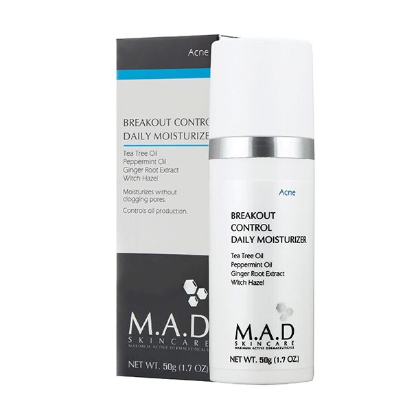 M.A.D Skincare Breakout Control Daily Moisturizer - Hidratante diario para piel propensa al acné (50 ml) - Zafir Medical Center